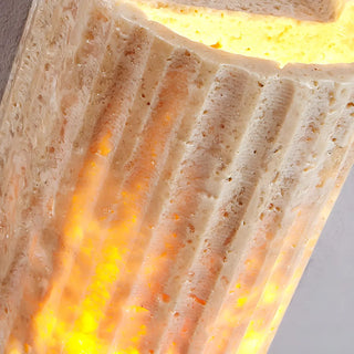ZOWALA - Modern Beige Stone Cylinder Exterior LED Wall Lamp Image - 14