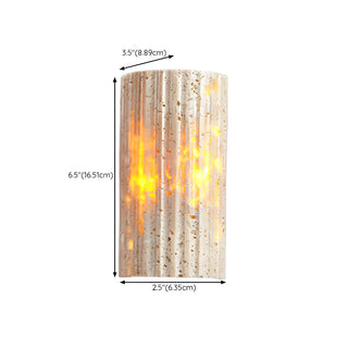 ZOWALA - Modern Beige Stone Cylinder Exterior LED Wall Lamp Image - 17