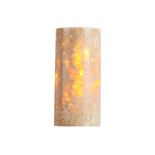ZOWALA - Modern Beige Stone Cylinder Exterior LED Wall Lamp Image - 7