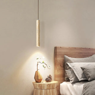 Minimalist Cylinder Stone Bedroom Pendant Light Zawala Image - 2