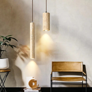 Minimalist Cylinder Stone Bedroom Pendant Light Zawala Image - 3
