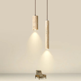 Minimalist Cylinder Stone Bedroom Pendant Light Zawala Image - 5