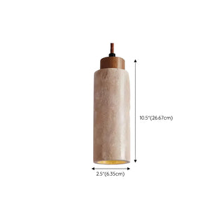 Modern Marble Texture Cylindrical Bedroom Pendant Light Zawala Image - 13