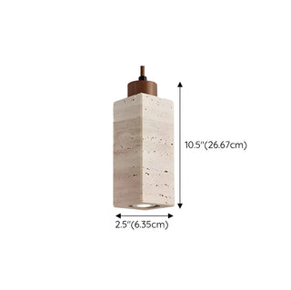 Modern Marble Texture Cylindrical Bedroom Pendant Light Zawala Image - 14
