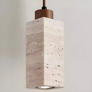 Modern Marble Texture Cylindrical Bedroom Pendant Light Zawala Image - 6