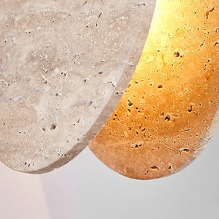 ZOWALA - Modern Circular Round Beige Stone Pendant Light Bedroom Image - 10