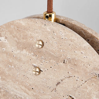 ZOWALA - Modern Circular Round Beige Stone Pendant Light Bedroom Image - 11