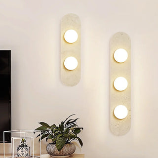 Modern Minimalist Beige Stone Wall Light Fixture Zawala Image - 1