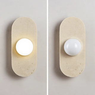 Modern Minimalist Beige Stone Wall Light Fixture Zawala Image - 10