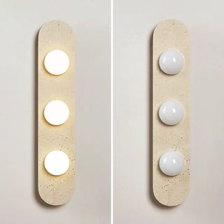 Modern Minimalist Beige Stone Wall Light Fixture Zawala Image - 12