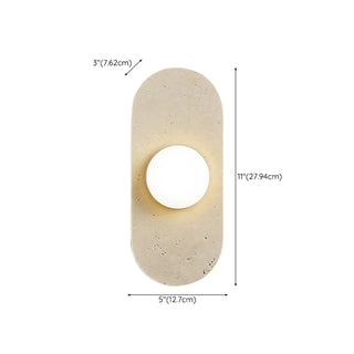 Modern Minimalist Beige Stone Wall Light Fixture Zawala #size