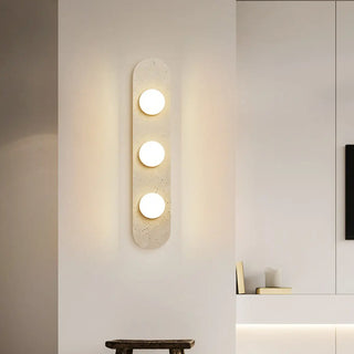 Modern Minimalist Beige Stone Wall Light Fixture Zawala Image - 2