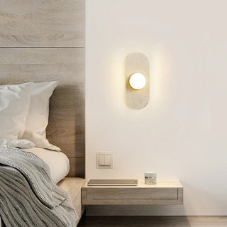 Modern Minimalist Beige Stone Wall Light Fixture Zawala Image - 4