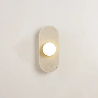 Modern Minimalist Beige Stone Wall Light Fixture Zawala Image - 5