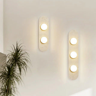 Modern Minimalist Beige Stone Wall Light Fixture Zawala Image - 6