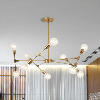 ZOWALA - Industrial Large Metallic Black Sputnik Chandelier Bedroom Image - 11