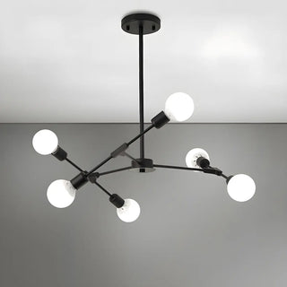 ZOWALA - Industrial Large Metallic Black Sputnik Chandelier Bedroom Image - 16
