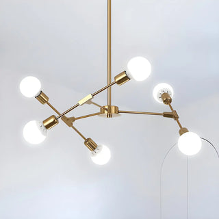 ZOWALA - Industrial Large Metallic Black Sputnik Chandelier Bedroom Image - 18