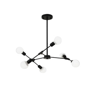 ZOWALA - Industrial Large Metallic Black Sputnik Chandelier Bedroom Image - 19