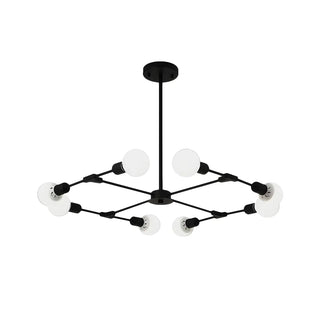 ZOWALA - Industrial Large Metallic Black Sputnik Chandelier Bedroom Image - 21