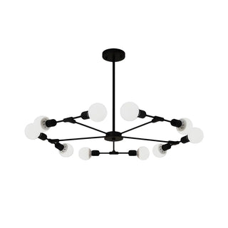 ZOWALA - Industrial Large Metallic Black Sputnik Chandelier Bedroom Image - 23