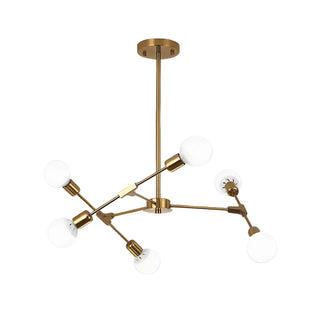 ZOWALA - Industrial Large Metallic Black Sputnik Chandelier Bedroom Image - 24