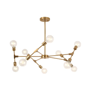 ZOWALA - Industrial Large Metallic Black Sputnik Chandelier Bedroom Image - 26