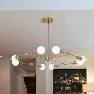 ZOWALA - Industrial Large Metallic Black Sputnik Chandelier Bedroom Image - 5