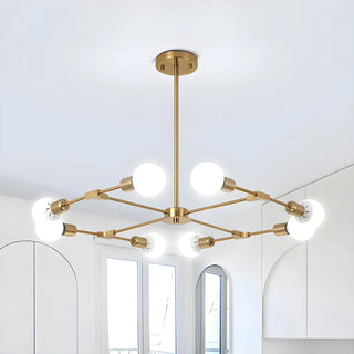 ZOWALA - Industrial Large Metallic Black Sputnik Chandelier Bedroom Image - 6