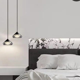 ZOWALA - Modern Bedroom Black Clear Acrylic Diamond Pendant Light Image - 1