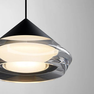 ZOWALA - Modern Bedroom Black Clear Acrylic Diamond Pendant Light Image - 5