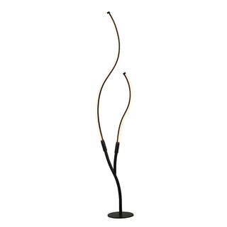 Black Dual Curved Light Bars Modern LED Floor Lamp Zawala Image - 14
