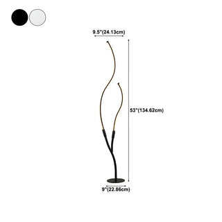 Black Dual Curved Light Bars Modern LED Floor Lamp Zawala #size