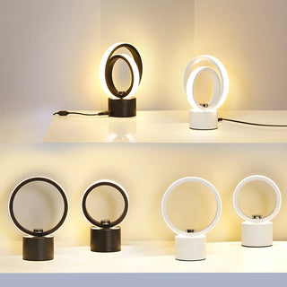 Creative Linear Circle LED Metal Bedroom Table Lamp Zawala Image - 10