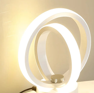 Creative Linear Circle LED Metal Bedroom Table Lamp Zawala Image - 16