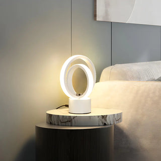 Creative Linear Circle LED Metal Bedroom Table Lamp Zawala Image - 2