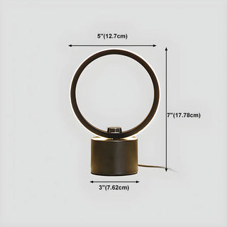 Creative Linear Circle LED Metal Bedroom Table Lamp Zawala #size