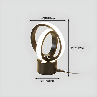 Creative Linear Circle LED Metal Bedroom Table Lamp Zawala Image - 21
