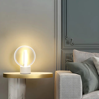 Creative Linear Circle LED Metal Bedroom Table Lamp Zawala Image - 5