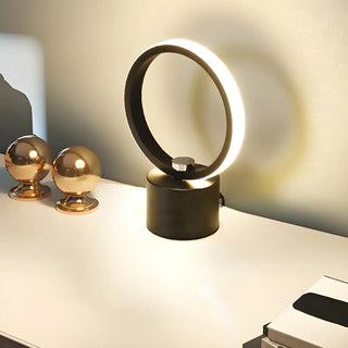 Creative Linear Circle LED Metal Bedroom Table Lamp Zawala Image - 8