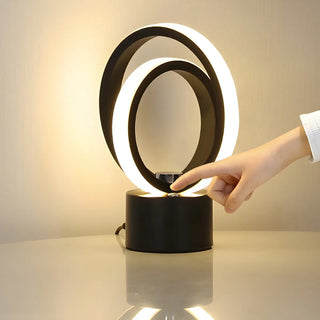 Creative Linear Circle LED Metal Bedroom Table Lamp Zawala Image - 9