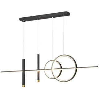 ZOWALA - Modern Black Double Ring LED Island Large Pendant Light Image - 14