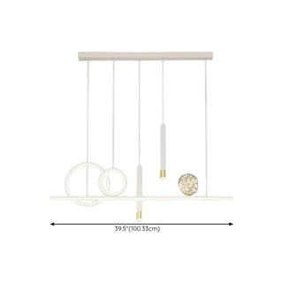ZOWALA - Modern Black Double Ring LED Island Large Pendant Light Image - 19