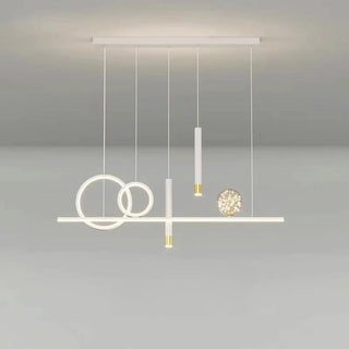 ZOWALA - Modern Black Double Ring LED Island Large Pendant Light Image - 4