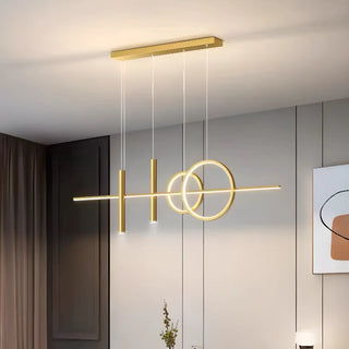 ZOWALA - Modern Black Double Ring LED Island Large Pendant Light Image - 5