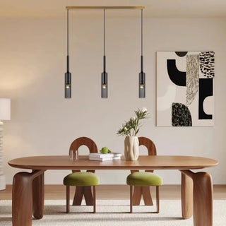 ZOWALA - Modern Black 3-Light Cylinder Island Light Image - 1