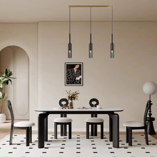ZOWALA - Modern Black 3-Light Cylinder Island Light Image - 4