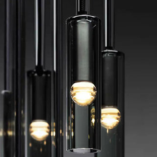 ZOWALA - Modern Black 3-Light Cylinder Island Light Image - 5