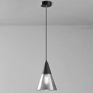 ZOWALA - Modern Kitchen Black Cone Clear Glass Pendant Light Image - 3