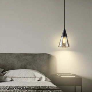 ZOWALA - Modern Kitchen Black Cone Clear Glass Pendant Light Image - 4